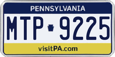 PA license plate MTP9225