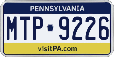PA license plate MTP9226