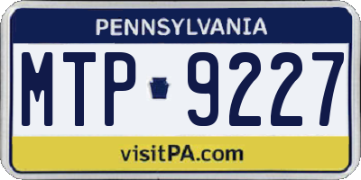 PA license plate MTP9227