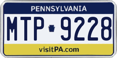 PA license plate MTP9228