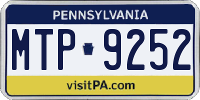 PA license plate MTP9252