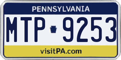 PA license plate MTP9253