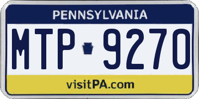 PA license plate MTP9270