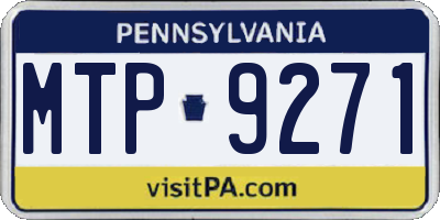 PA license plate MTP9271