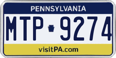 PA license plate MTP9274