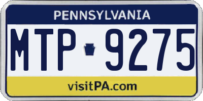 PA license plate MTP9275