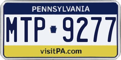 PA license plate MTP9277