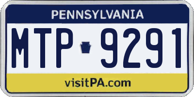 PA license plate MTP9291