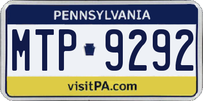 PA license plate MTP9292