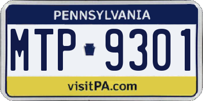 PA license plate MTP9301