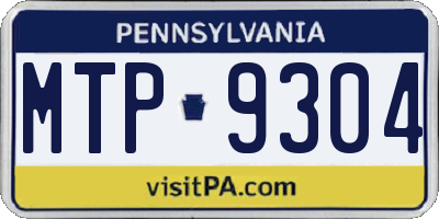 PA license plate MTP9304