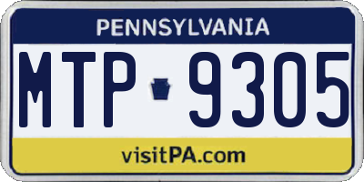 PA license plate MTP9305