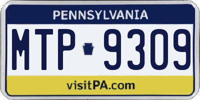 PA license plate MTP9309