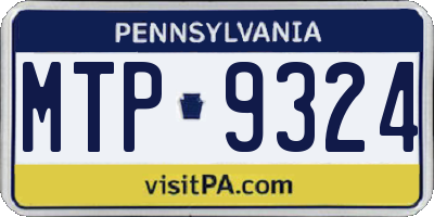 PA license plate MTP9324