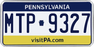 PA license plate MTP9327