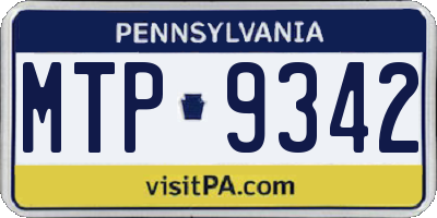 PA license plate MTP9342