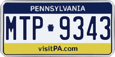 PA license plate MTP9343