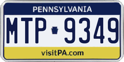 PA license plate MTP9349