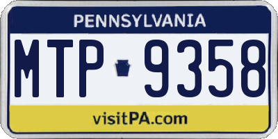 PA license plate MTP9358