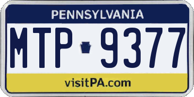 PA license plate MTP9377
