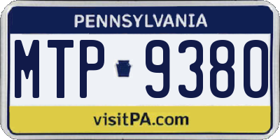PA license plate MTP9380