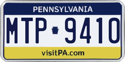 PA license plate MTP9410