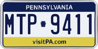 PA license plate MTP9411