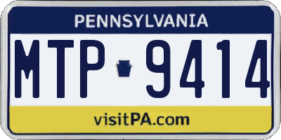 PA license plate MTP9414