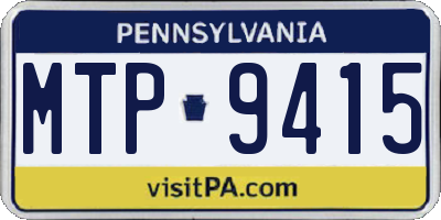 PA license plate MTP9415