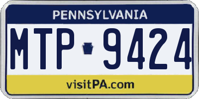 PA license plate MTP9424