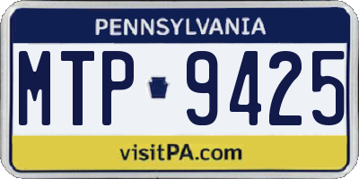 PA license plate MTP9425