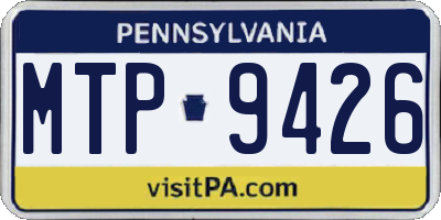 PA license plate MTP9426