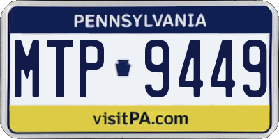PA license plate MTP9449