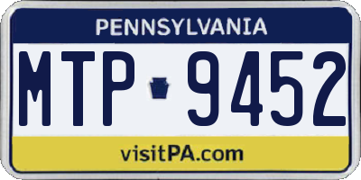 PA license plate MTP9452
