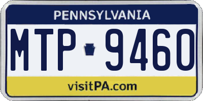 PA license plate MTP9460