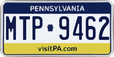 PA license plate MTP9462