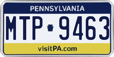 PA license plate MTP9463