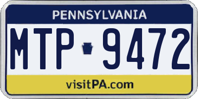 PA license plate MTP9472