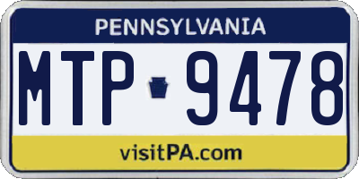 PA license plate MTP9478