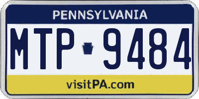 PA license plate MTP9484