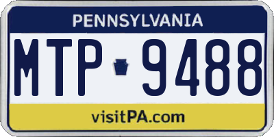 PA license plate MTP9488
