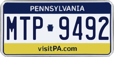 PA license plate MTP9492