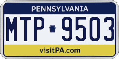 PA license plate MTP9503