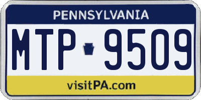 PA license plate MTP9509