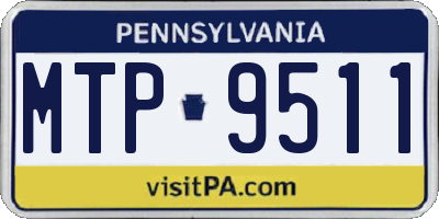 PA license plate MTP9511