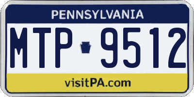 PA license plate MTP9512