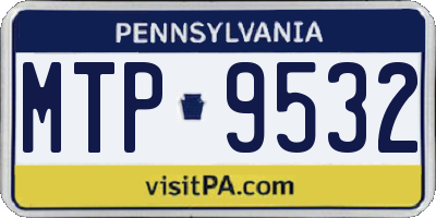 PA license plate MTP9532