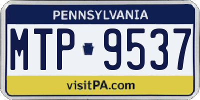 PA license plate MTP9537