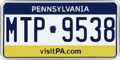 PA license plate MTP9538