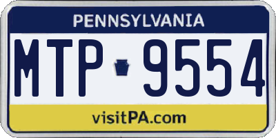 PA license plate MTP9554